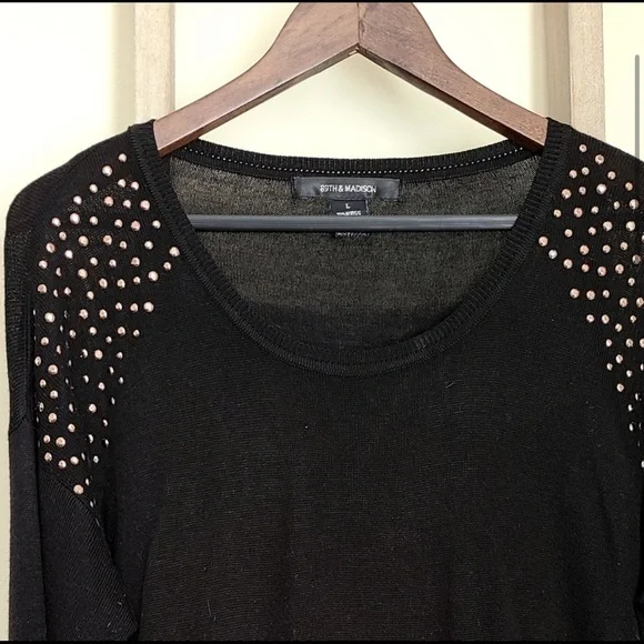 89th & Madison Black & Rose Gold Sweater - Picture 3 of 6